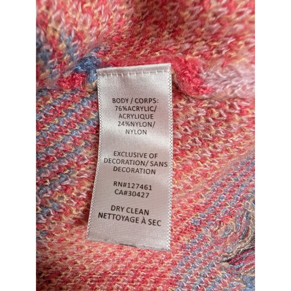 WILDFOX White Label Sweater Aztec Pink Blue Round Neck Size Large Distressed - Picture 7 of 9